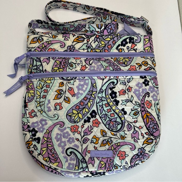Vera Bradley Handbags - Vera Bradley Trio Zip Hipster, Maddalena Paisley Soft Adjustable Strap Purple